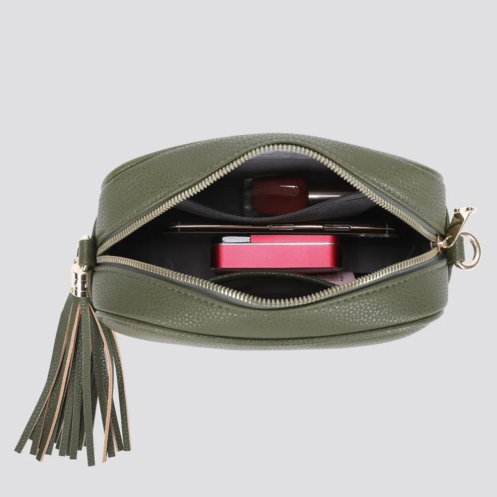 Cross Body PU Camera Bag - Black