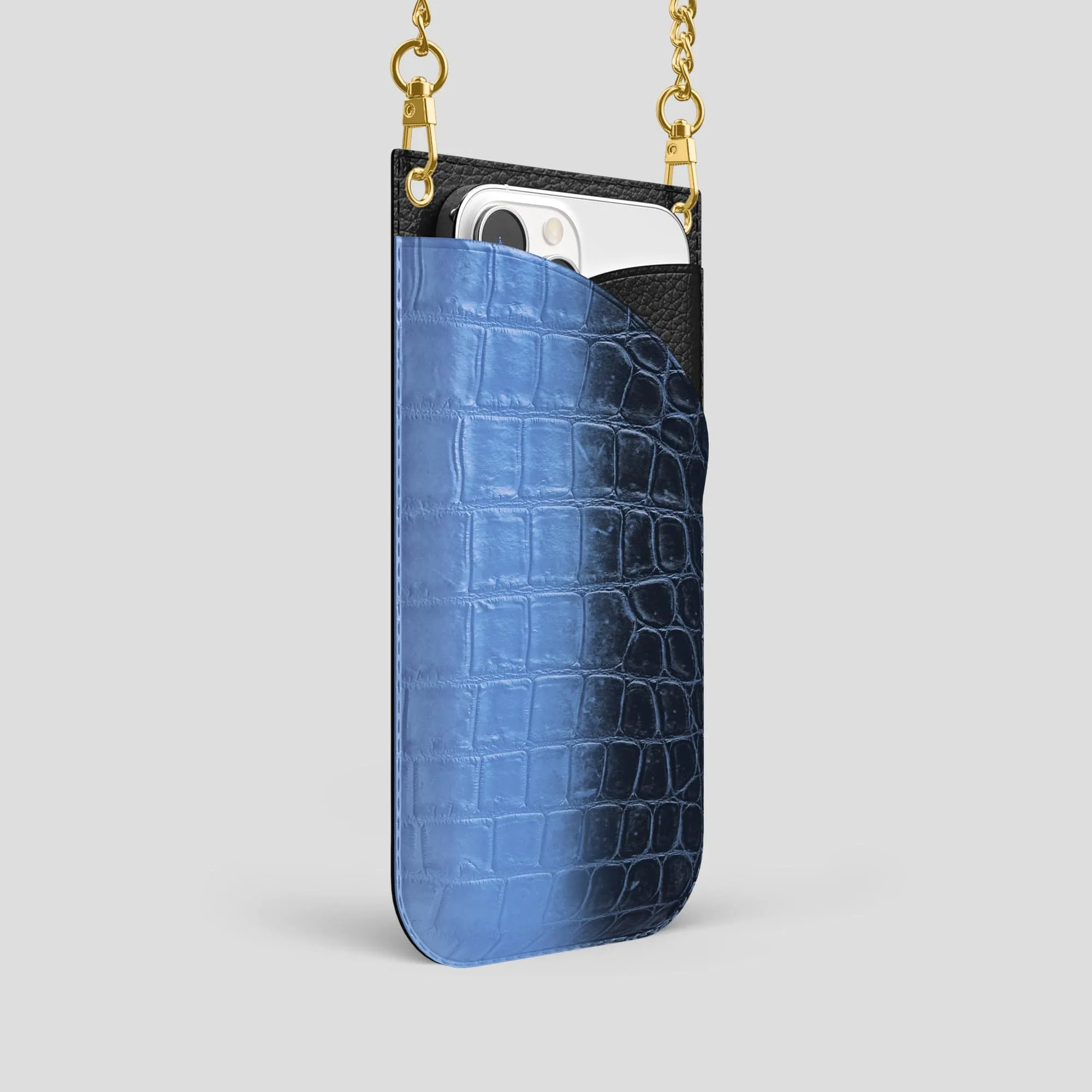 Crossbody Bag For iPhone 14 Pro In Himalayan Crocodile
