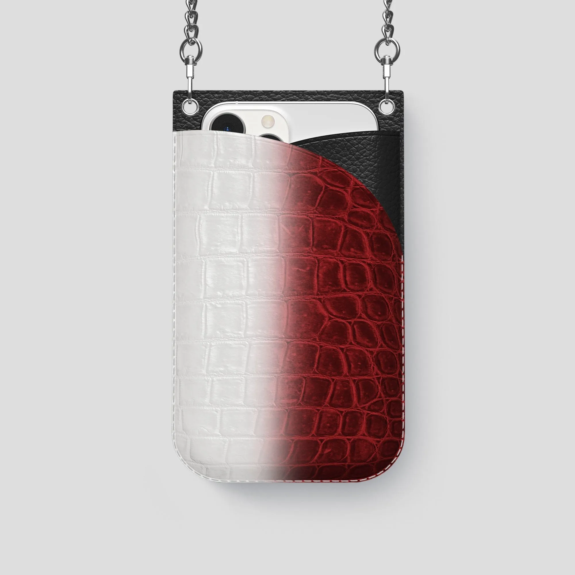 Crossbody Bag For iPhone 14 Pro In Himalayan Crocodile