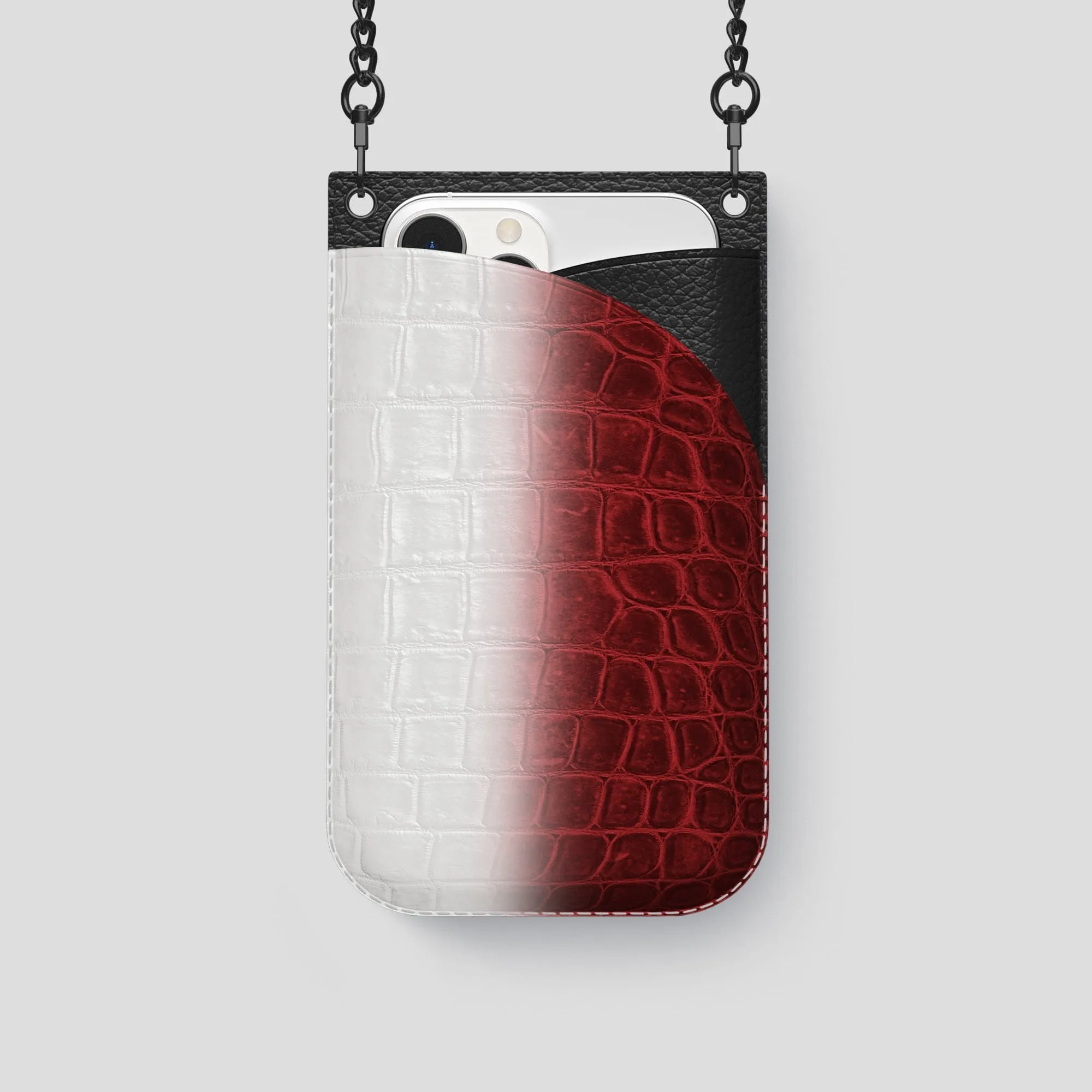 Crossbody Bag For iPhone 14 Pro In Himalayan Crocodile