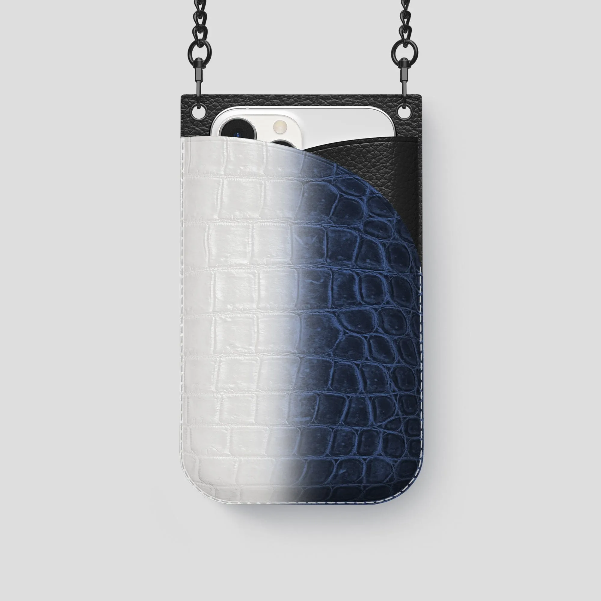 Crossbody Bag For iPhone 14 Pro In Himalayan Crocodile