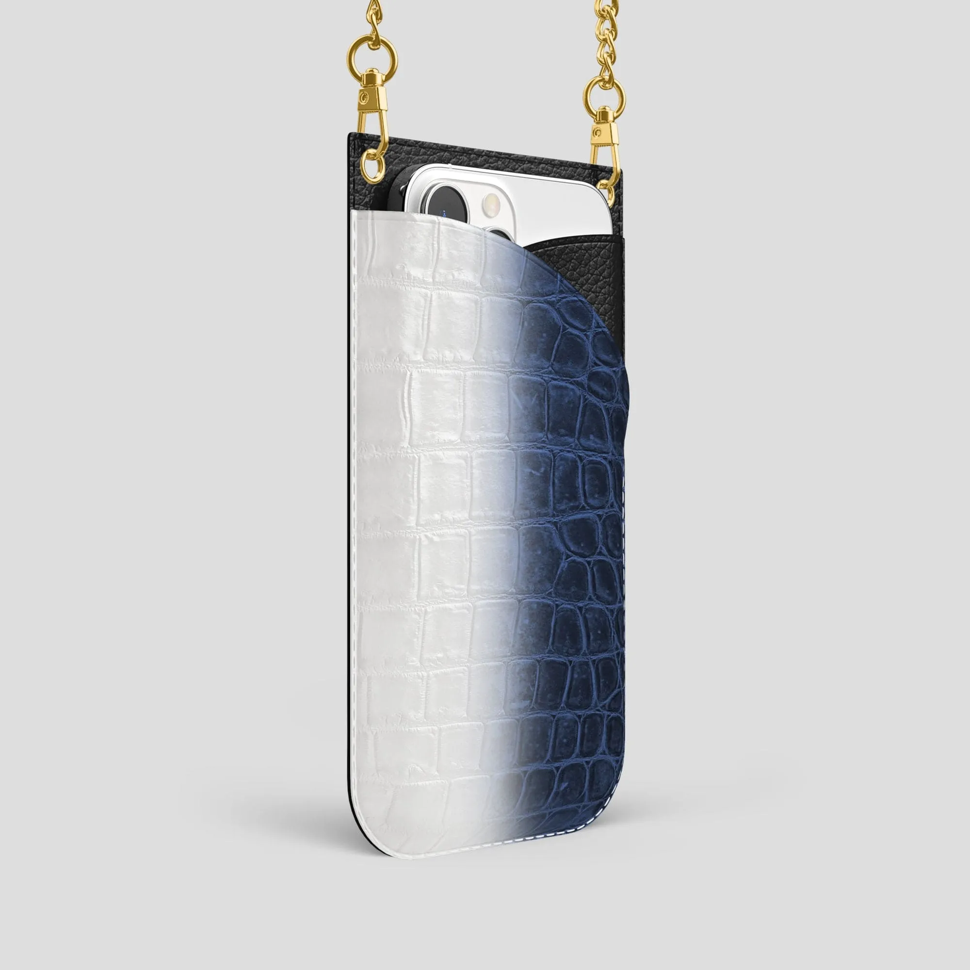 Crossbody Bag For iPhone 14 Pro In Himalayan Crocodile