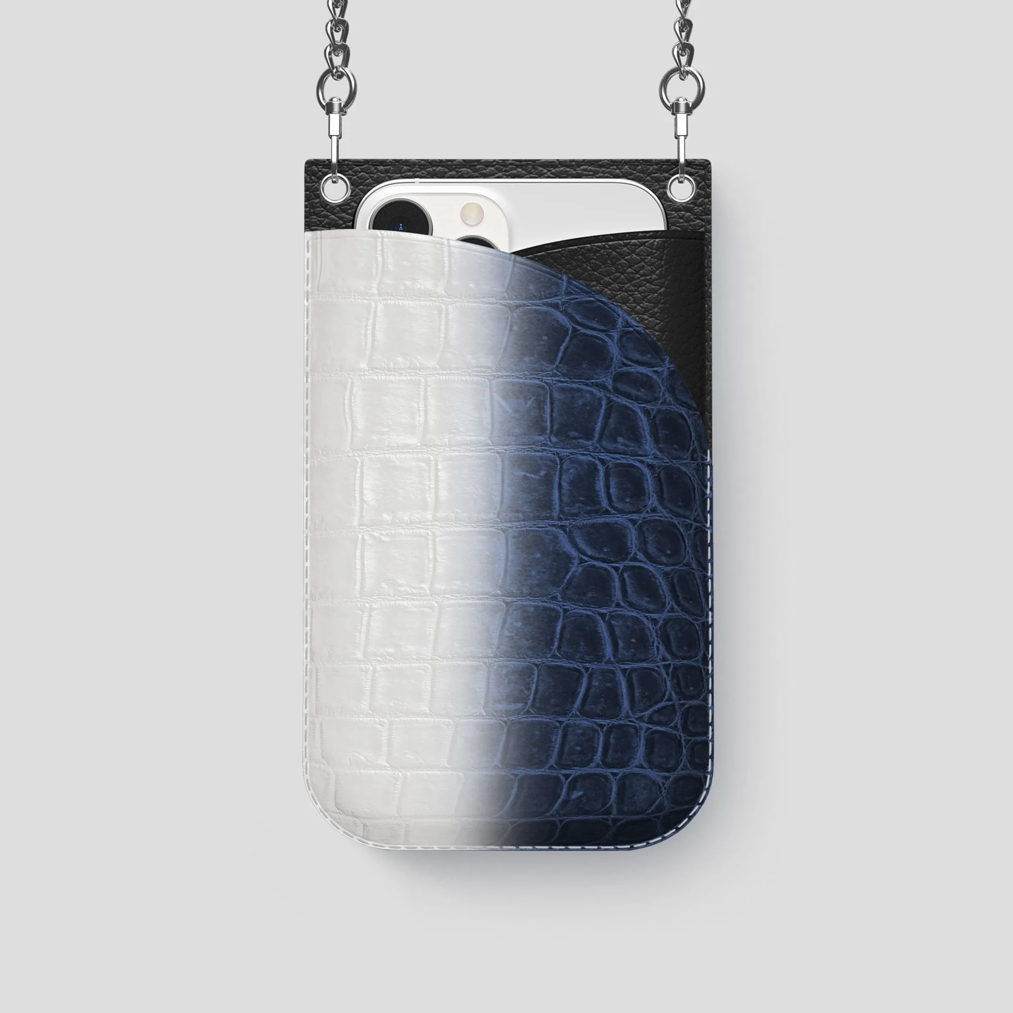 Crossbody Bag For iPhone 14 Pro In Himalayan Crocodile