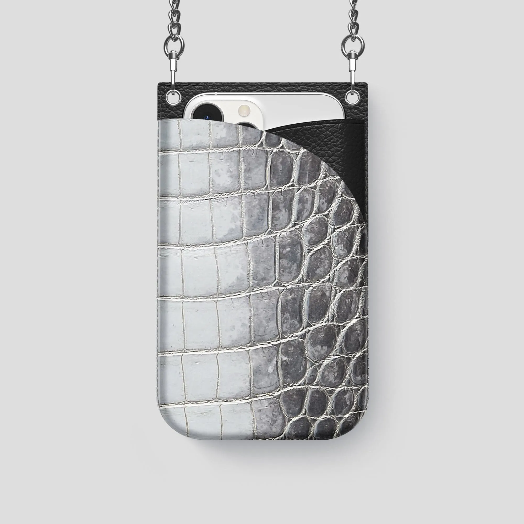 Crossbody Bag For iPhone 14 Pro In Himalayan Crocodile