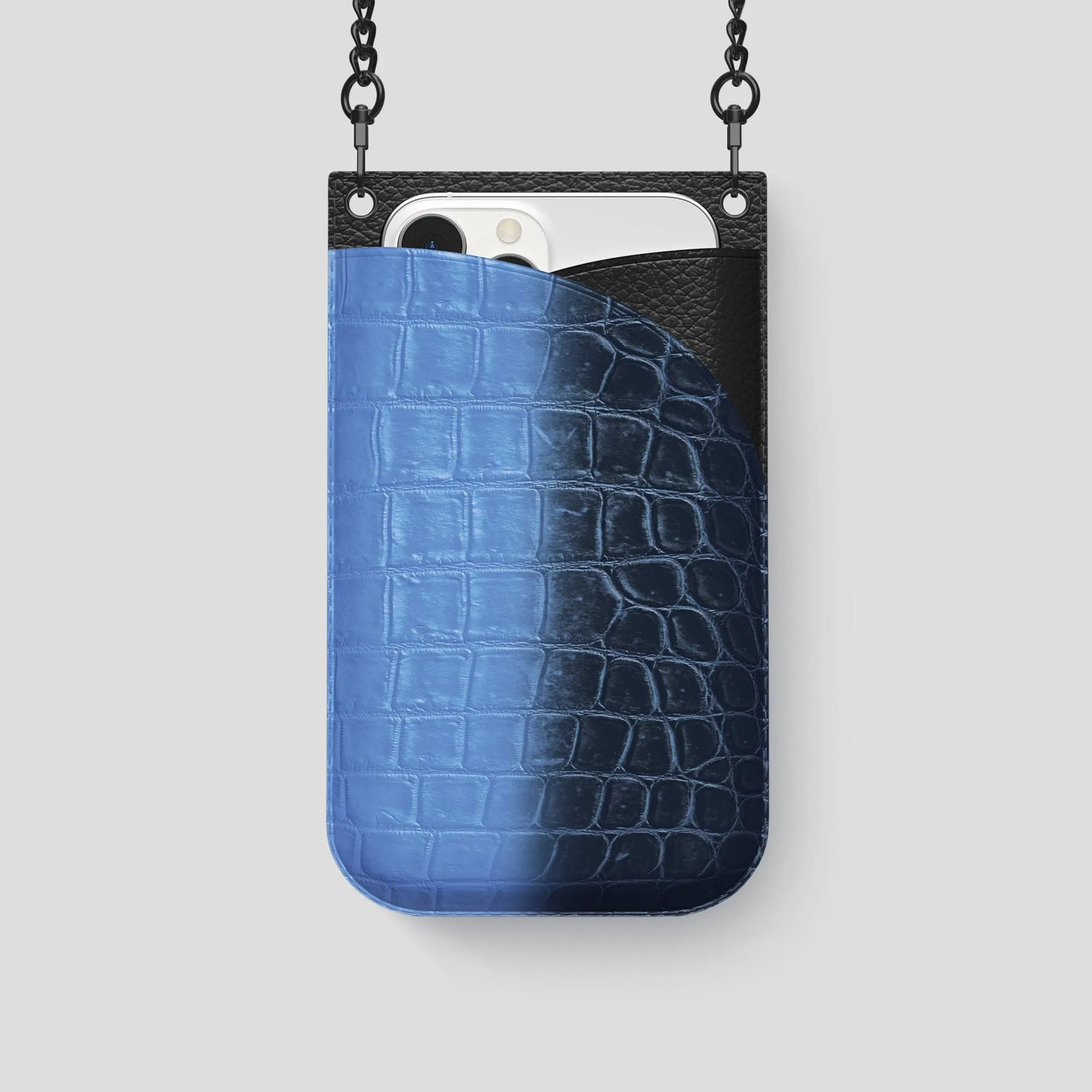 Crossbody Bag For iPhone 14 Pro In Himalayan Crocodile