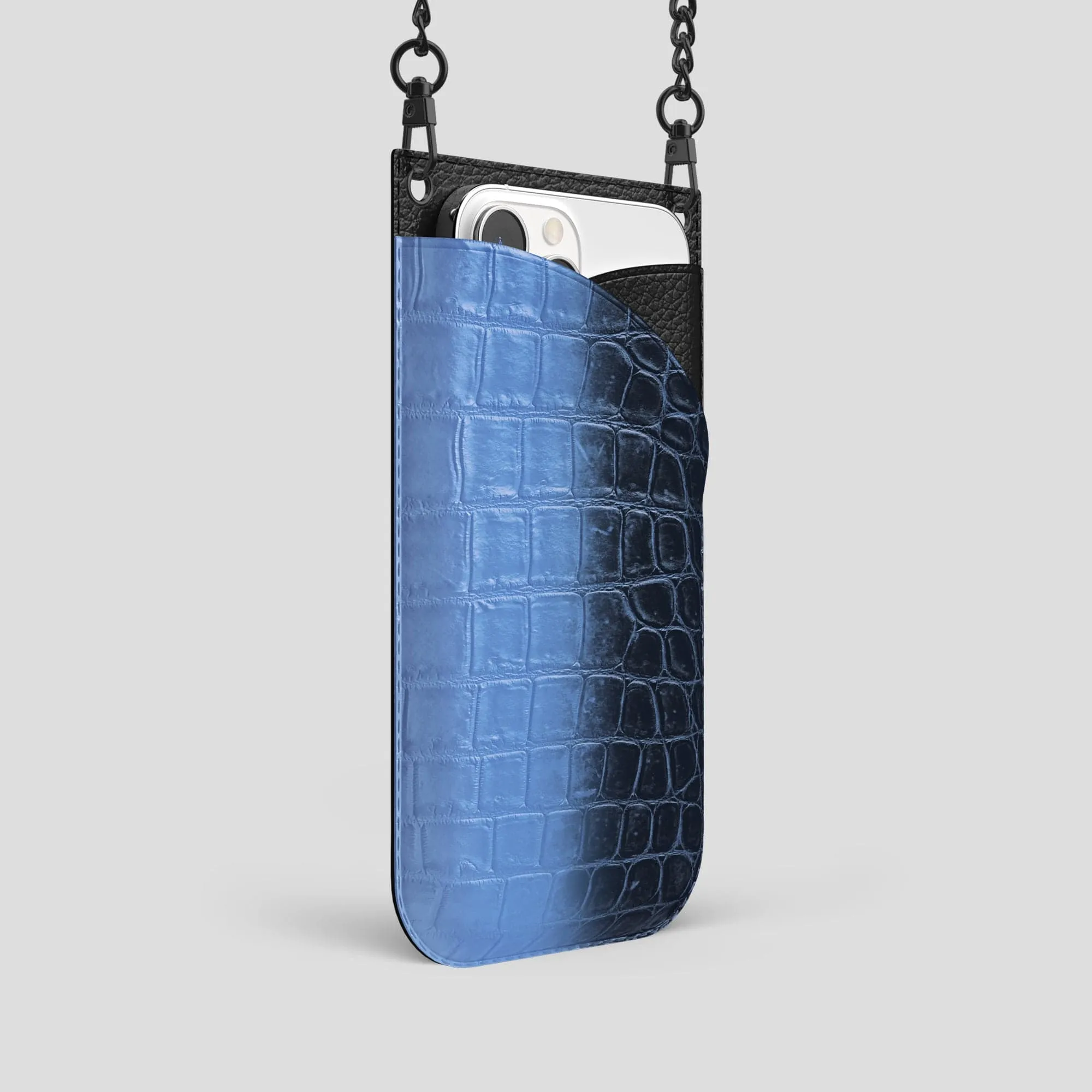 Crossbody Bag For iPhone 14 Pro In Himalayan Crocodile