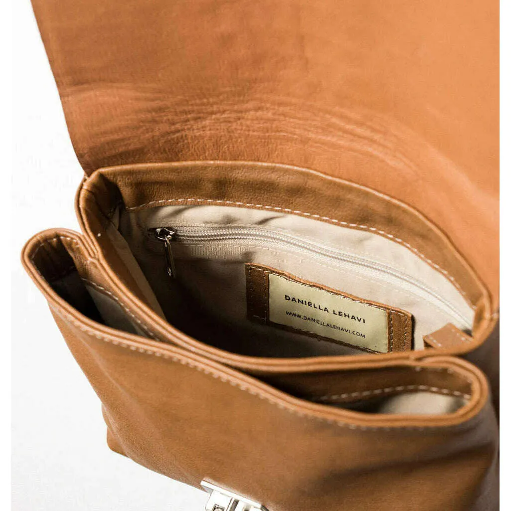 DANIELLA LEHAVI - Charlotte Crossbody Bag in Camel Crocco