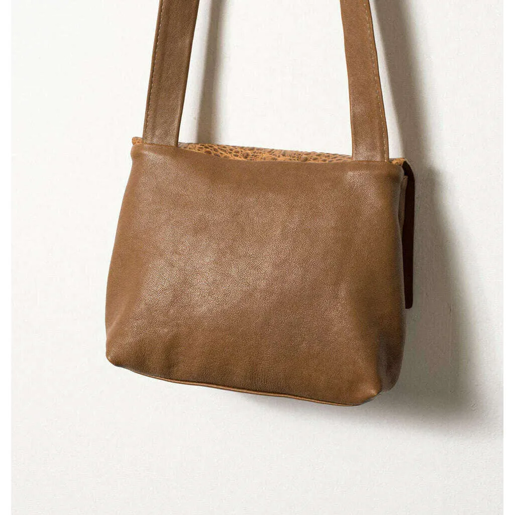 DANIELLA LEHAVI - Charlotte Crossbody Bag in Camel Crocco